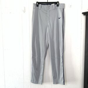 Nike Mens Medium Baseball Pants Grey Navy Stripe Full Length NEW